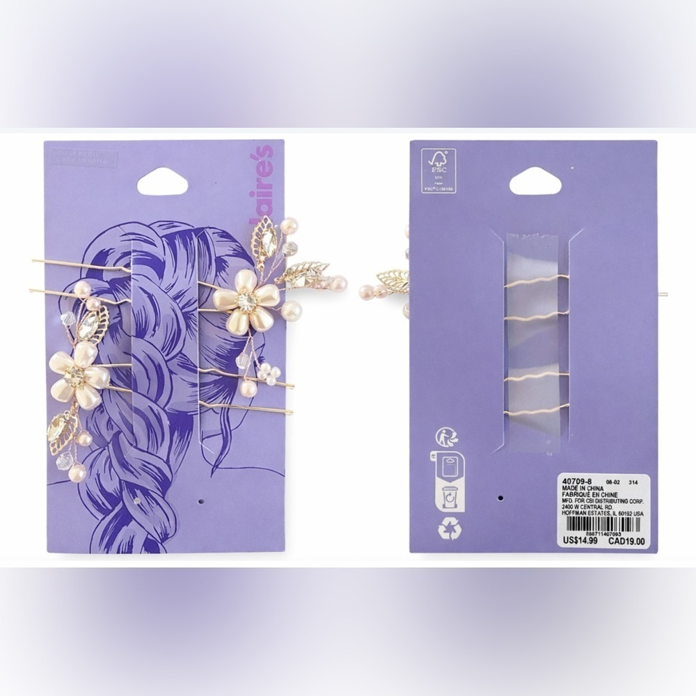 Claire's Gold and Pink Hair Accessory Set